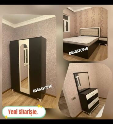 tek termolar: Двуспальная кровать, Трюмо, Шкаф, 2 тумбы, Азербайджан, Новый