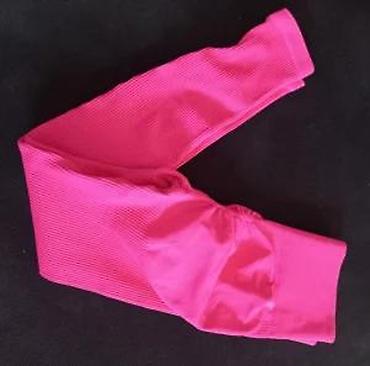 Helanke, biciklistički šortsevi: Ženske sportske helanke – hot pink - Visok struk sa širokim — 23