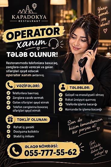 bakı tikiş evi iş saatı: Çağrı mərkəzi operatoru tələb olunur — 1