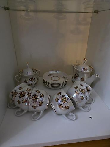 Çay dəsti, rəng - Ağ, Farfor, 6 nəfərlik