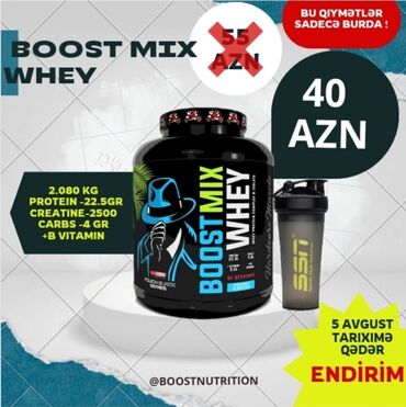 6 dyum hiroskuterlər: Boost mix whey 2080 gr 🧋shaker hədiyyə ✅ supplement facts ● protein