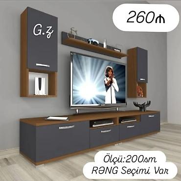 mebel kreditle: Yeni, Düz TV altlığı, Polkalı, Laminat — 2
