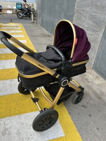 Uşaq arabaları: Uşaq arabası – ForBaby (şassi qızılı rəngdə) - Şassi: möhkəm
