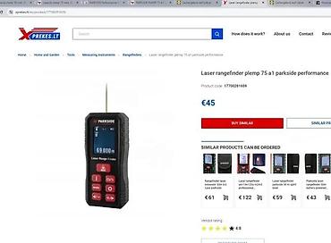 Laserski daljinomeri: PARKSIDE Performance laserski daljinomer PLEMP 75 A1 - Digitalni — 2