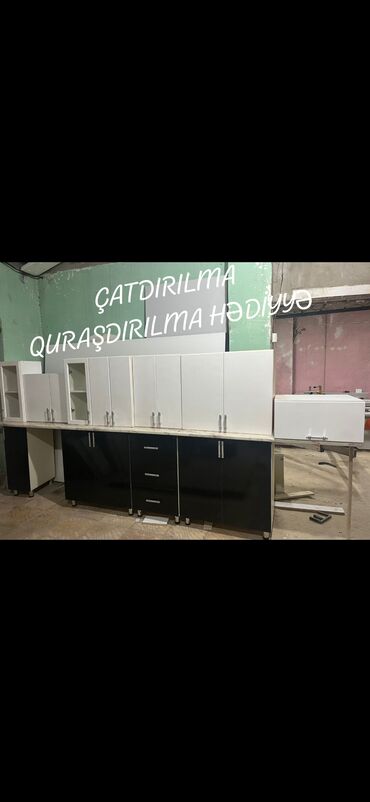 Mətbəx mebeli: *MƏTBƏX mebeli yenidir:-TƏCİLİ SATILIR*‼️ QİYMƏT:-450₼ ÖLÇÜ:-3+0.6