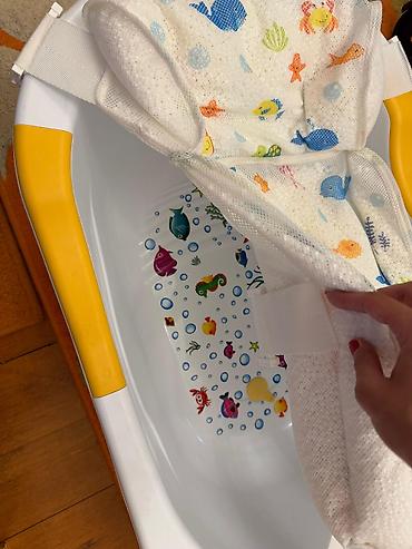 hamam ucun perde: Uşaq vannası və mesh hamam beşiyi (asmalı oturacaq) Satilir yaxşı — 2