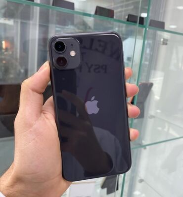 Apple iPhone: IPhone 11, 128 GB, Qara, Zəmanət, Simsiz şarj, Face ID