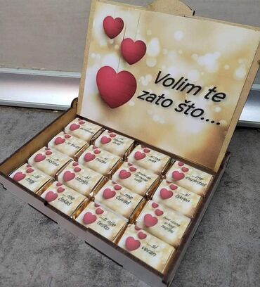 Konditorski proizvodi, slatkiši: ♥️ Čokoladice u drvenoj kutiji ♥️ Originalni poklon koji će oduševiti na lalafo.rs — 10 Konditorski proizvodi, slatkiši: ♥️ Čokoladice u drvenoj kutiji ♥️ Originalni poklon koji će oduševiti — 10