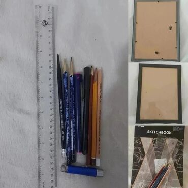 Канцтовары: 💥Канцелярия💥 🌸 Скетчбук 25×35 см. 15л. 🌸 Карандаши: 1 белый, 4