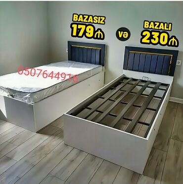 carpayl: Новый, Односпальная кровать, Без подьемного механизма, С матрасом, Без выдвижных ящиков, Азербайджан