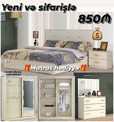 стенка для спальни: Yataq otağı dəsti – “Yeni və sifarişlə”. Qiymət: 850₼. Hədiyyə — 1