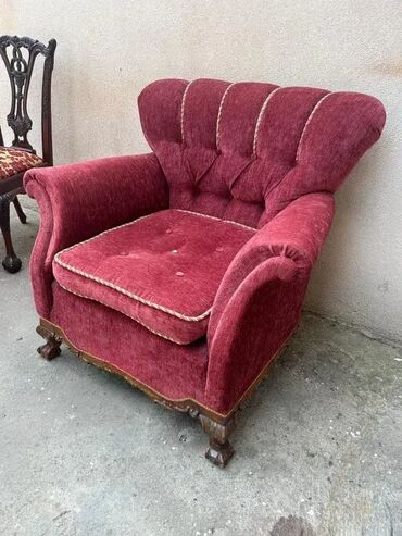 Stilske fotelje: Stara stilska BERZERA fotelja - lavlje šape 🛋️🦁 Chippendale stara — 12