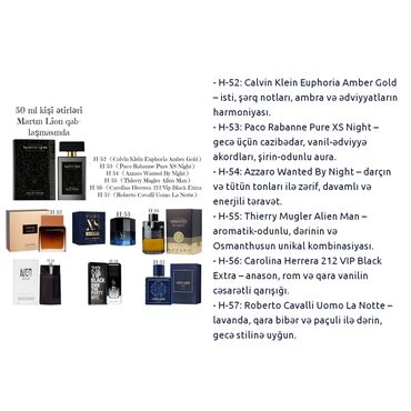 Ətriyyat: Heftelerle qalici 50 ml kişi ve unisex etirler,paltari yu geyin etri -da lalafo.az — 17 Ətriyyat: Heftelerle qalici 50 ml kişi ve unisex etirler,paltari yu geyin etri — 17