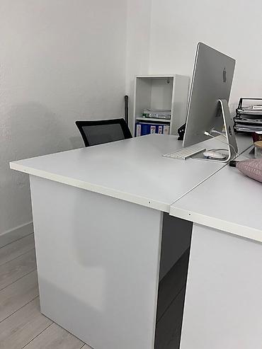 ofis masa: Ağ rəngli iş masas(lar)ı - Minimalist dizayn, ofis və ya ev-ofis üçün — 1