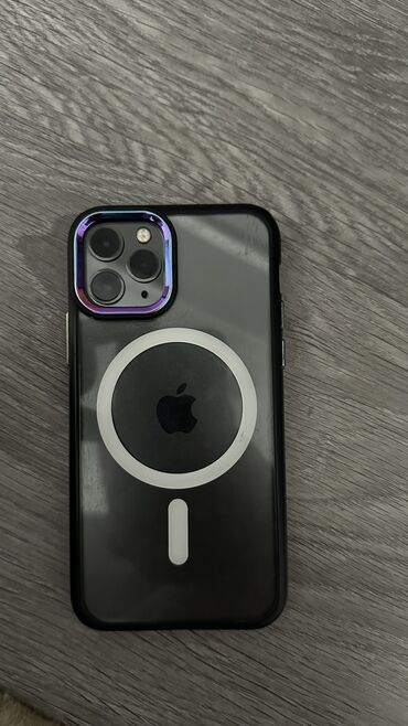 принтер с красками: IPhone 11 Pro, Колдонулган, 64 ГБ, Black Titanium, Кулакчындар, Заряддоочу түзүлүш, Каптама, 80 %