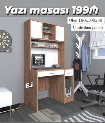 Uşaq masaları: Oğlan və qız üçün, Yeni, Siyirməli, Yazı masası, Stullsuz