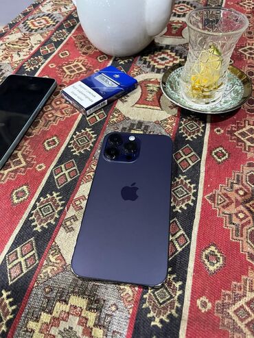 Apple iPhone: IPhone 14 Pro Max, 128 GB, Deep Purple, Zəmanət, Barmaq izi, Face ID