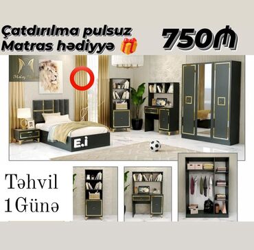 tek adamliq yataq: *Gənc Yataq Dəsti 750 AZN 💥* *Yeni dizayn Fərqli görünüş 👶🏻👧🏻* ✔️Rəng
