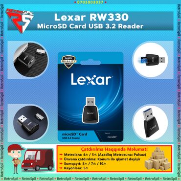 mac air: Lexar RW330 USB 3.2 MicroSD Kart Ötürücü Çox Sürətli və keyfiyətli