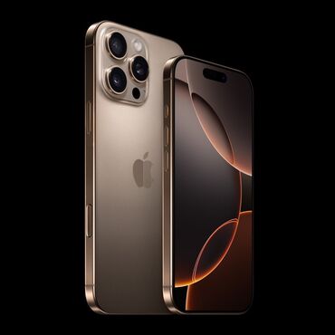 Apple iPhone: IPhone 16 Pro Max, 128 GB, Desert Titanium, Zəmanət, Face ID, Sənədlərlə