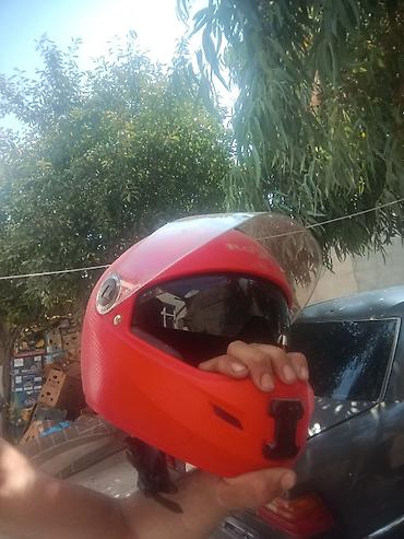 moto kaski: Tam üz qoruyucu motosiklet kaskı – qırmızı rəng - Full-face model — 1