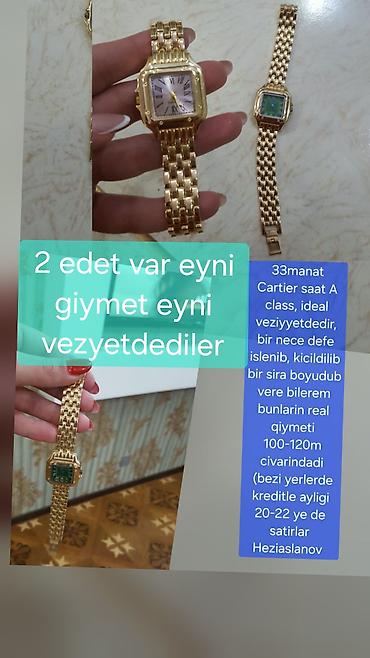 cartier цены в баку: Cartier tərzində qadın qol saatı – A class. - Korpus: kvadrat formalı — 3