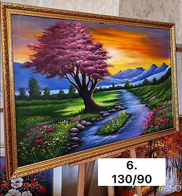 nar agacı: Yağlı boya tablo kolleksiyası – çərçivəli, iri ölçülü əsərlər 1) 3D — 5