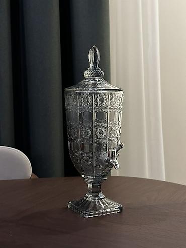 ev saat: Məhsul: Dekorativ dəst – 3 şamlıqlı klassik kandelabr və qapaqlı şüşə — 2