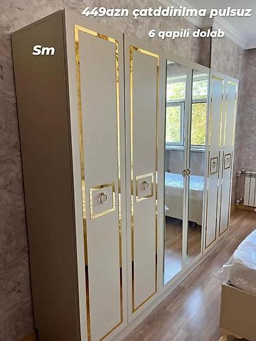 qapi ucun perdeler: Yeni, 6 qapı, Güzgülü, Ağ, Açılan, Düz dolab — 1