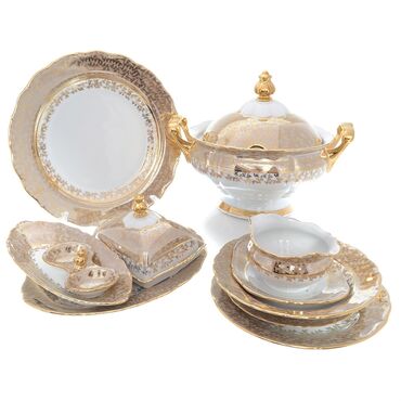 Nahar dəstləri və servizlər: Nahar dəsti, rəng - Qızılı — 14