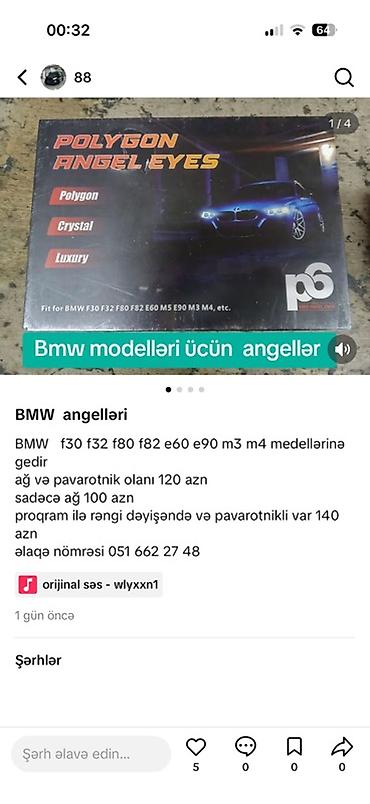 rels isiq: BMW “Angel Eyes” işıq halqaları – Polygon Angel Eyes Uyğunluq: - BMW — 2