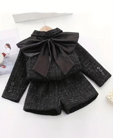 твидовый пиджак: Комплект, цвет - Черный, Новый