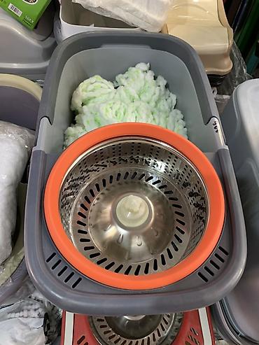 Уборочный инвентарь: Ведро с центрифугой для швабры (spin-mop-система) - Двухсекционная — 1