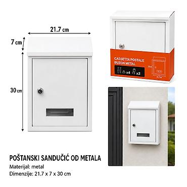KMT Poštansko sanduče belo 2001728-A - Tip: poštansko sanduče za