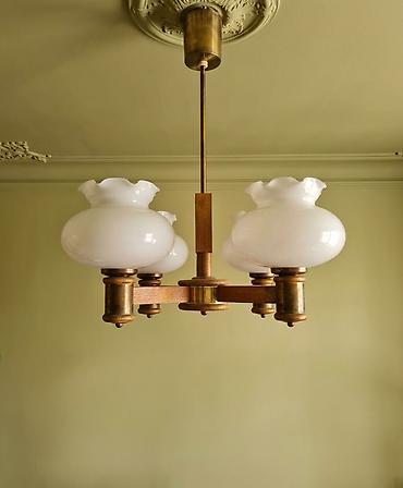 bra isiqlar: Çılçıraq, 4 lampa, Taxta — 1