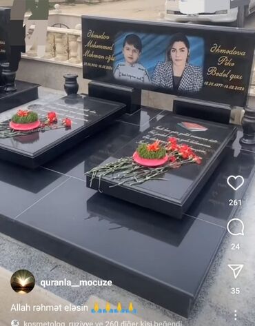 Başqa xidmətlər: İstənilən məzar daşlarının hazırlanması, qurulması, çatdırılması — 10