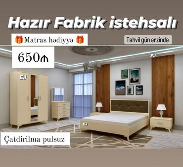 Çarpayılar: *Yataq Dəsti 650Azn💥* ✔️Matras hədiyyə ✔️Rəng seçimi var *✔️