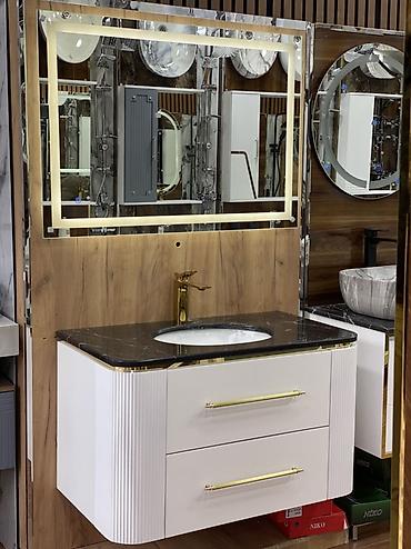 Hamam dolabları: Vanna otağı üçün müasir “sink+şkaf+güzgü” dəstləri - Müxtəlif — 3