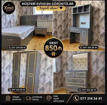 Masa və oturacaq dəstləri: Masa və 6 stul dəsti – Xmd • Komplekt: 1 yemək masası + 6 ədəd stul — 228