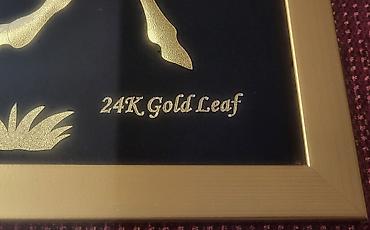 listir: Satılır – 24K Gold Leaf dekorativ tablo (8 At Motivli) Evinizə və ya — 4