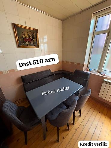 nerw stol: Mətbəx üçün künc dəsti - Dəst: 1 ədəd düzbucaqlı masa, künc divan (L — 1