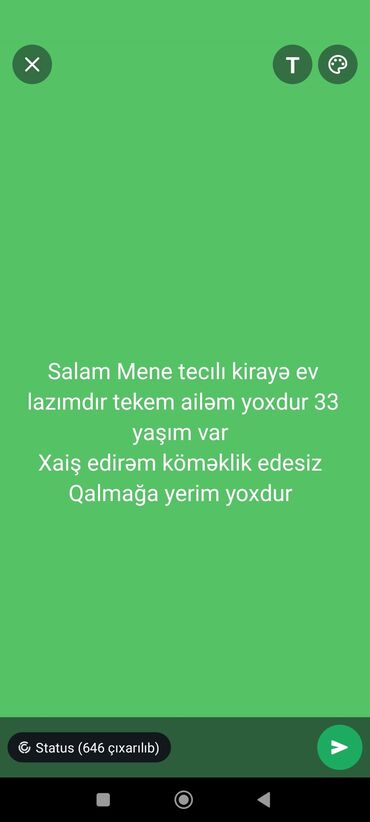 bineqedi evleri: Xaiş edirəm köməklik edesiz ailem yoxdur tek insanam qalmağa yerim