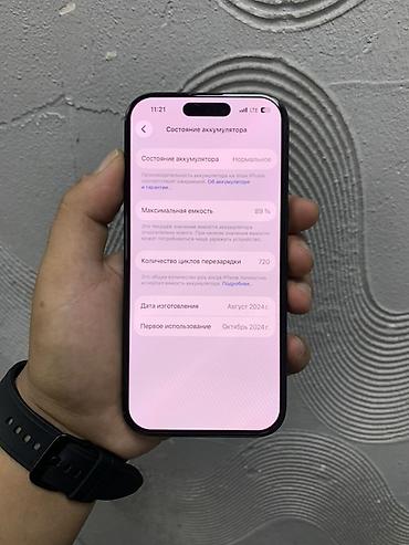 телефон кнопчный: IPhone 16 Pro, Б/у, 256 ГБ, Black Titanium, Защитное стекло, Чехол, 89 % — 6