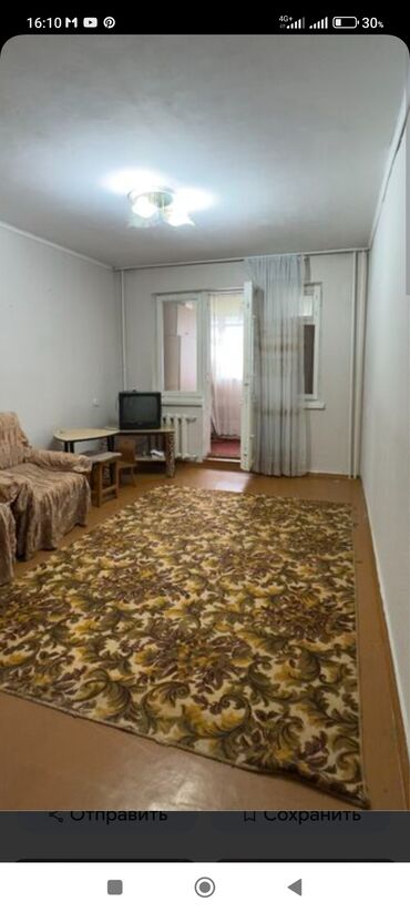 дом на исык куле: 1 бөлмө, 30 кв. м, 104-серия, 3 кабат, Эски ремонт