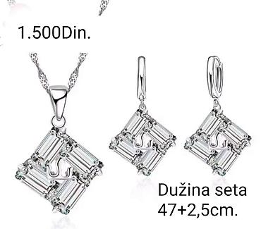 nakit od mesinga: Posrebreni setovi nakita dva modela sa žigom S925 od hirurskog čelika — 1