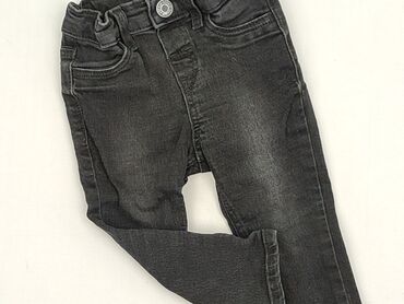 woskowane spodnie bezowe: Denim pants, H&M, 6-9 months, condition - Perfect