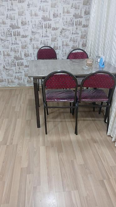 kafe stul: Mətbəx üçün, İşlənmiş, Qatlanan, Dördbucaq masa, 4 stul — 2