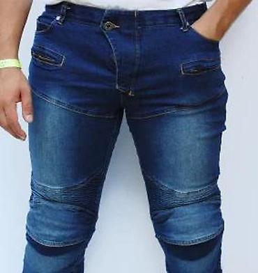 Farmerke: Muške biker farmerke – tamno plavi teksas - Stil: biker/karirano — 27