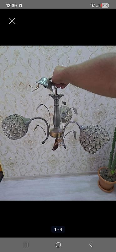 lüstur altı: Çılçıraq, 3 lampa, Metal — 1