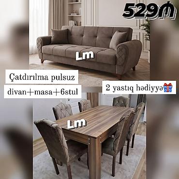 Divan + Masa dəsti Sifarişlə hazırlanır. Dəst şəkildə : 529₼